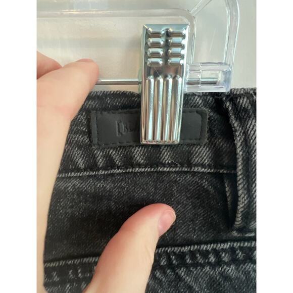 Blank NYC Black Distressed Assymetrical Jean Mini Skirt Women's 27 Goth Punk - Picture 6 of 12